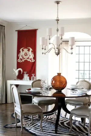 Affare Lampadario grande dallo stile moderno in acciaio con diffusori in lino a 9 luci - 60W - IP20