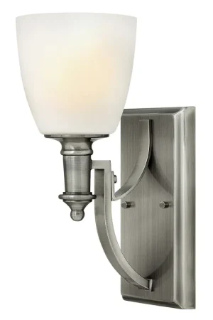 Lampada da parete da arredo struttura in acciaio con diffusore in vetro a 1 luce - 60W - IP20 Popolare