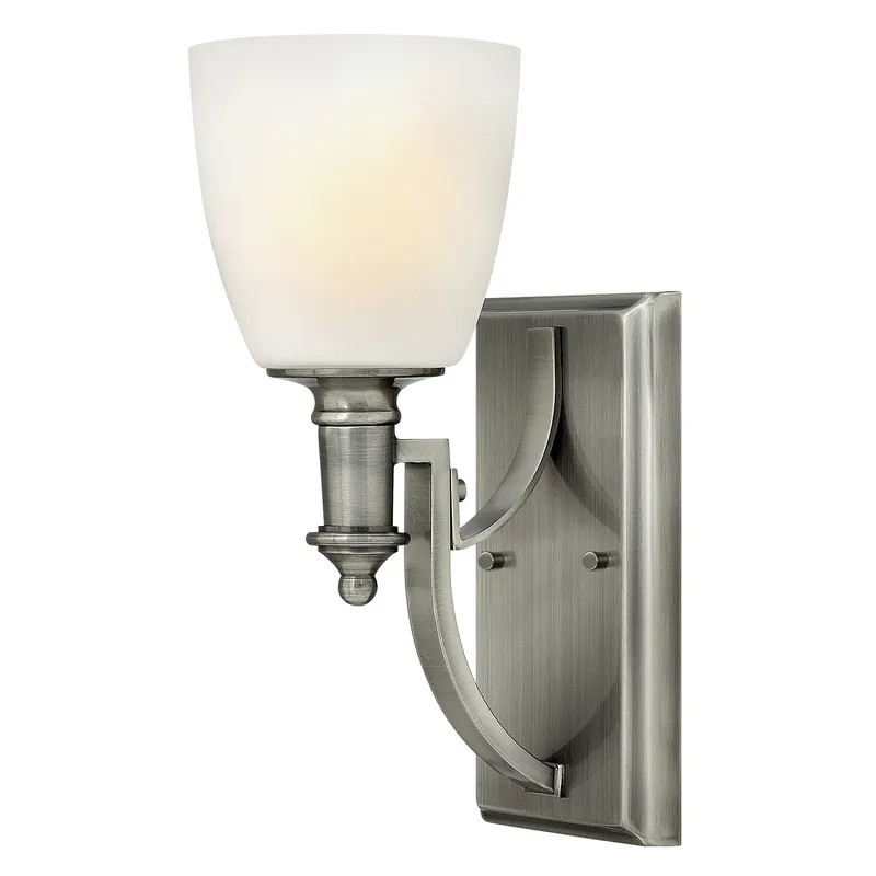 Lampada da parete da arredo struttura in acciaio con diffusore in vetro a 1 luce - 60W - IP20 Popolare