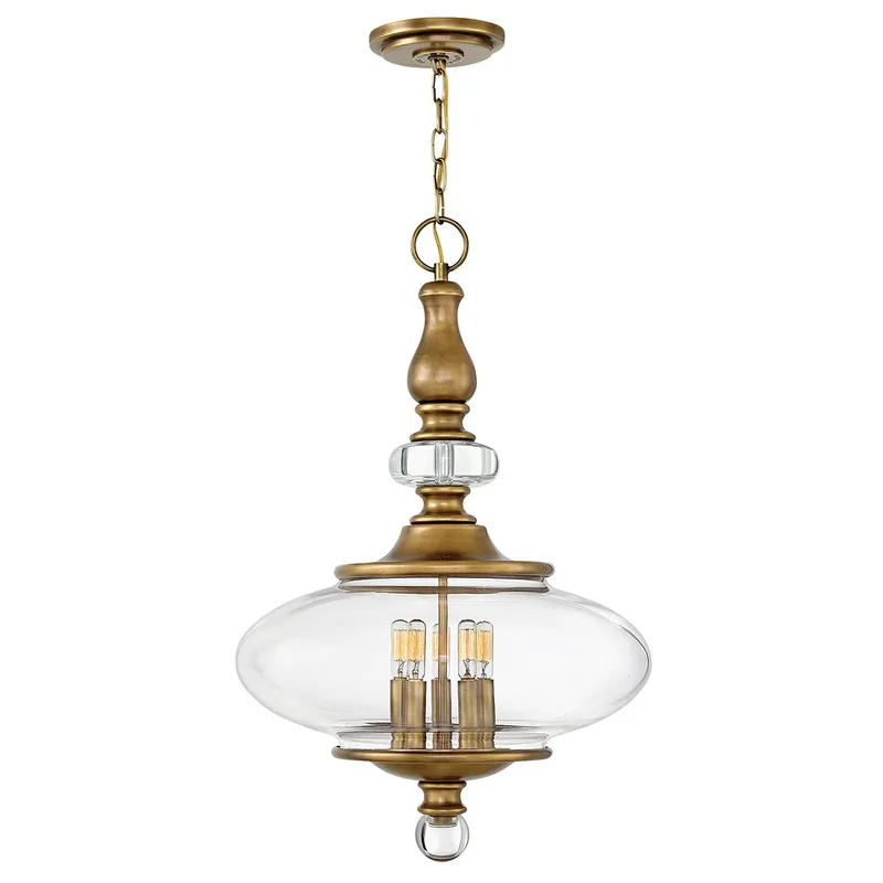 Occasione Imperdibile Lampadario grande rustica in acciaio con diffusore in vetro a 5 luci - 60W - IP20