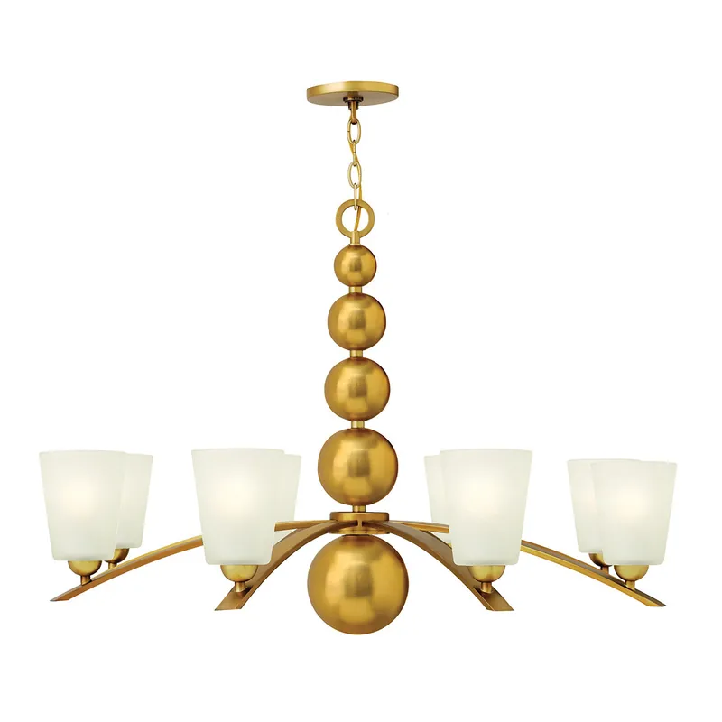 Lampadario gigante in acciaio con diffusore in vetro a 8 luci dal design moderno - 60W - IP20 Offerta Limitata