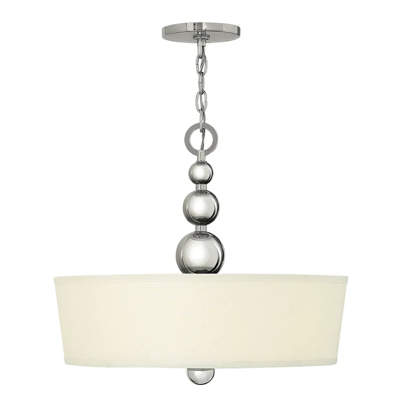 Lampada a sospensione in acciaio diffusore in tessuto e vetro dal design moderno - 60W - IP20 Affare