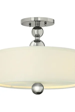Lampada a soffitto in acciaio diffusore in tessuto e vetro dal design moderno - 60W - IP20 Popolare