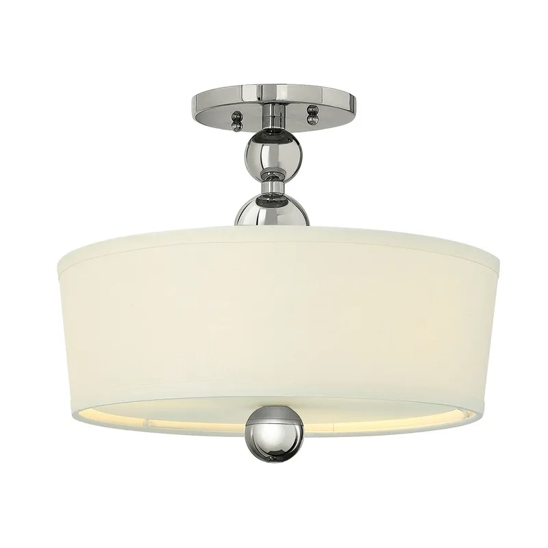 Lampada a soffitto in acciaio diffusore in tessuto e vetro dal design moderno - 60W - IP20 Popolare