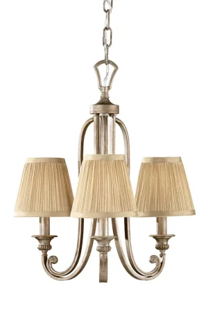 Lampadario in acciaio dal design classico con diffusori in tessuto con 3 luci - 60W - IP20 Esclusivo