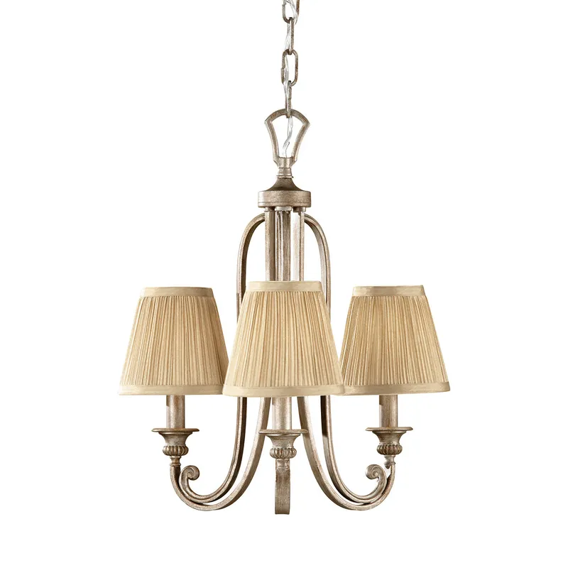Lampadario in acciaio dal design classico con diffusori in tessuto con 3 luci - 60W - IP20 Esclusivo