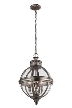 Lampadario in acciaio con diffusore rotondo in vetro a 3 luci - 60W - IP20 Acquista Ora