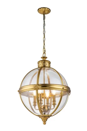 Lampadario grande in acciaio con diffusore rotondo in vetro a 4 luci - 60W - IP20 Offerta