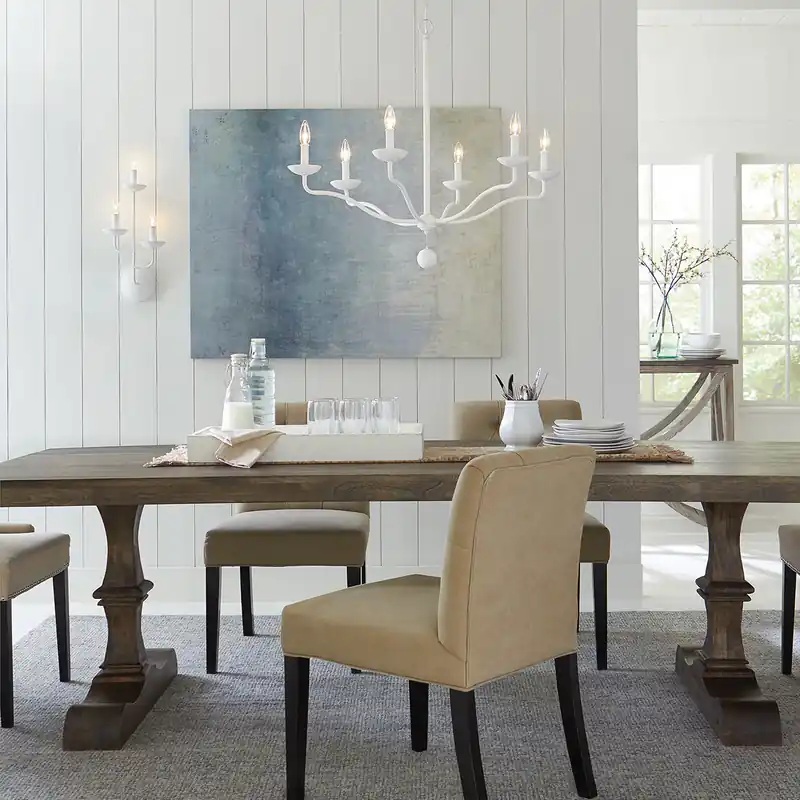Sconto Lampadario moderno grande in acciaio con diffusori senza paralumi a 6 luci - 40W - IP20