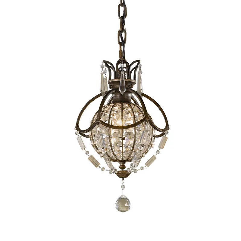 Lampada a sospensione classica in acciaio pendente singolo in cristallo a 1 luce - 60W - IP20 Scelto Dai Clienti