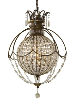 Lampadario in stile classico in acciaio con diffusore in cristallo a 3 luci - 60W - IP20 Quantità Limitata
