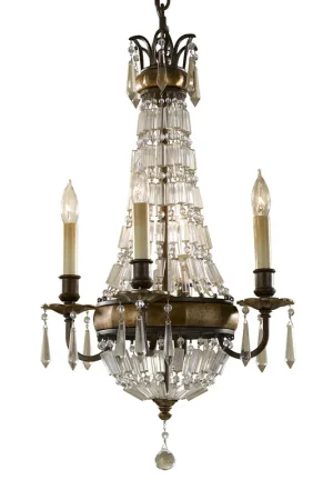Lampadario medio in stile classico in acciaio e in cristallo a 4 luci - 60W - IP20 Miglior Prezzo