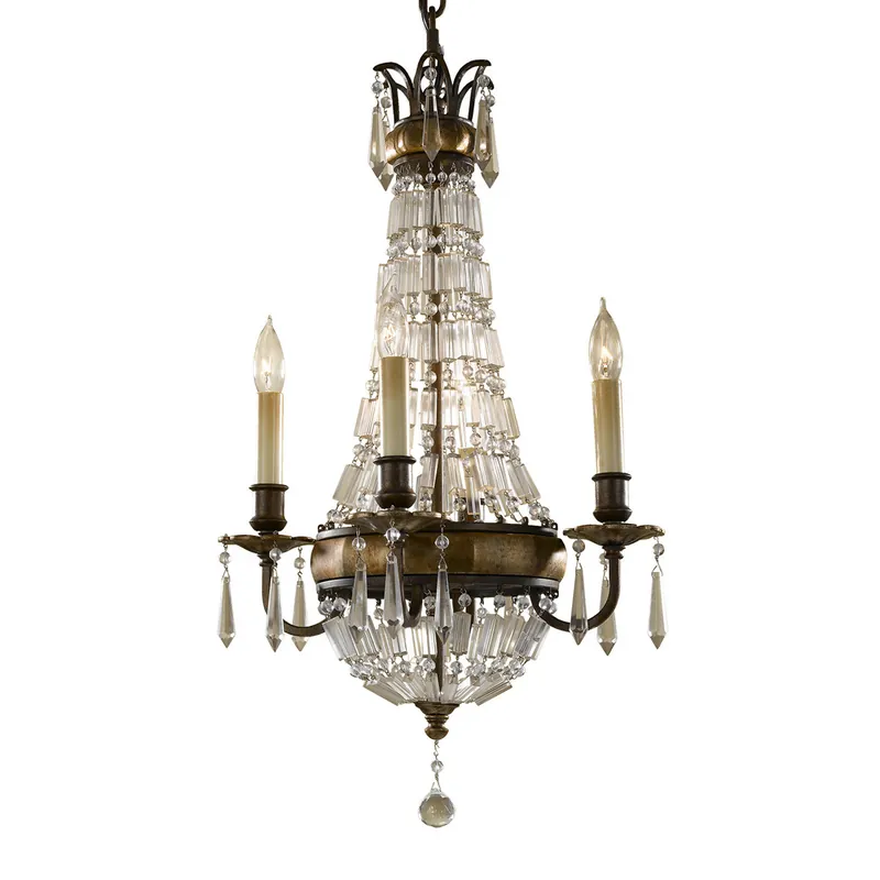 Lampadario medio in stile classico in acciaio e in cristallo a 4 luci - 60W - IP20 Miglior Prezzo