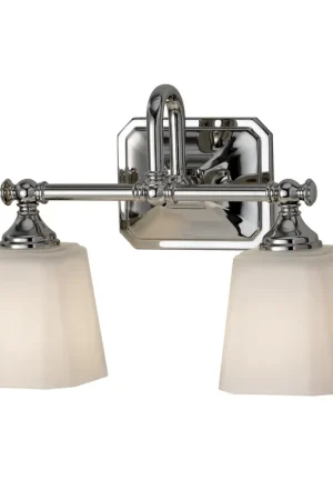 Super Prezzo Lampada da parete per bagno con 2 diffusori in vetro con lampadina LED G9 - 3W - IP44