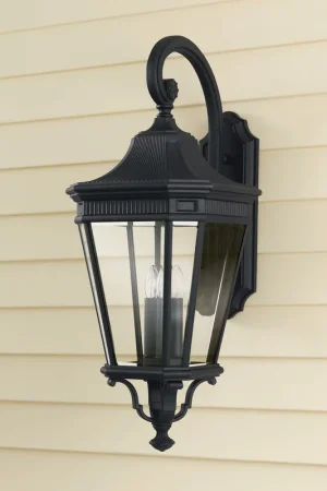 Solo Oggi Lanterna da parete rustica grande in alluminio con diffusore a 3 luci - 60W - IP44