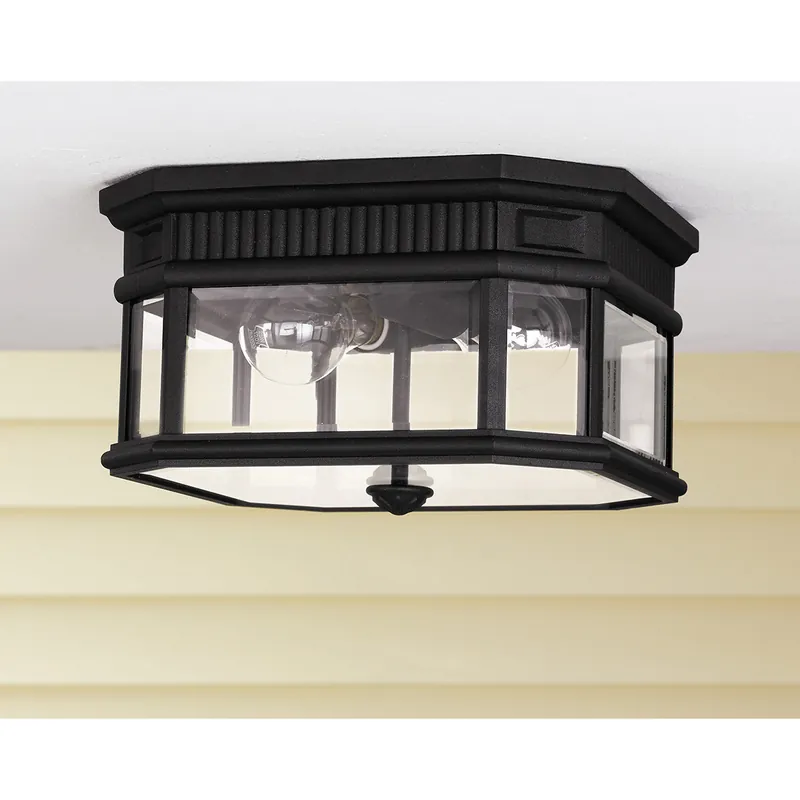 Scelto Dai Clienti Lanterna da soffitto rustica in alluminio diffusore in vetro a 2 luci - 60W - IP44