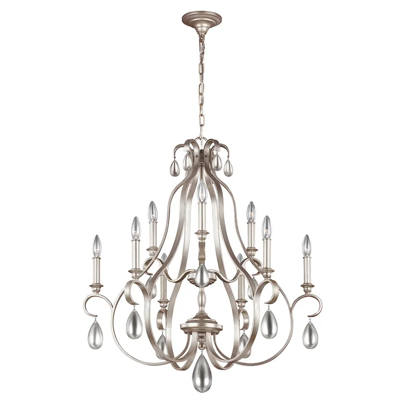 Lampadario dal design classico grande con struttura in acciaio a 9 luci - 60W - IP20 Scelto Dai Clienti