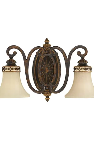 Ultima Occasione Lampada da parete per salotto in stile classico con 2 diffusori in vetro - 100W - IP20
