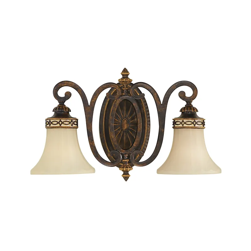 Ultima Occasione Lampada da parete per salotto in stile classico con 2 diffusori in vetro - 100W - IP20