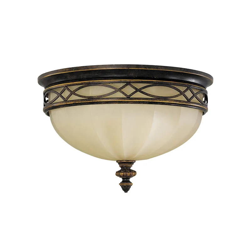 Plafoniera rotonda per salotto in stile classico con diffusore in vetro a 3 luci - 60W - IP20 Scelto Dai Clienti