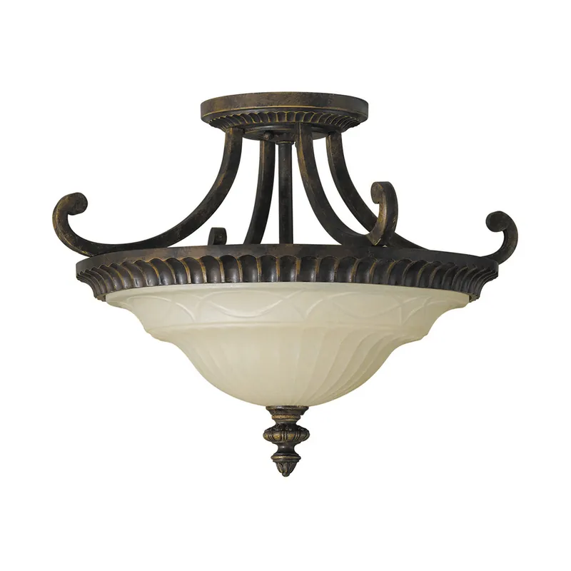 Soddisfatti O Rimborsati Lampada a soffitto per salotto in stile classico con diffusore in vetro a 2 luci - 100W - IP20