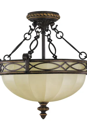 Subito Disponibile Lampada a soffitto sospesa per salotto classico diffusore in vetro a 2 luci - 60W - IP20