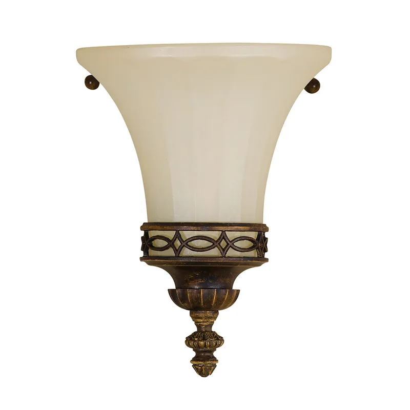 Lampada a parete per salotto classico diffusore in vetro a 1 lampadina - 60W - IP20 Pagamento Sicuro