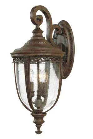 Di Tendenza Lanterna da parete grande in acciaio diffusore rustico in vetro a 3 luci - 60W - IP44