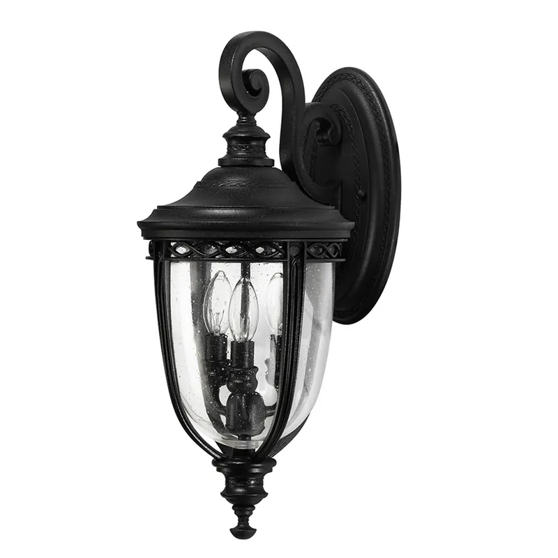 Ordina Subito Lanterna da parete media in acciaio diffusore rustico in vetro a 3 luci - 60W - IP44