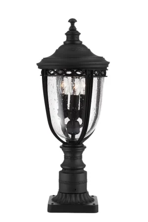 Prezzo Ridotto Lampioncino da giardino da terra medio in acciaio diffusore in vetro a 3 luci - 60W - IP44