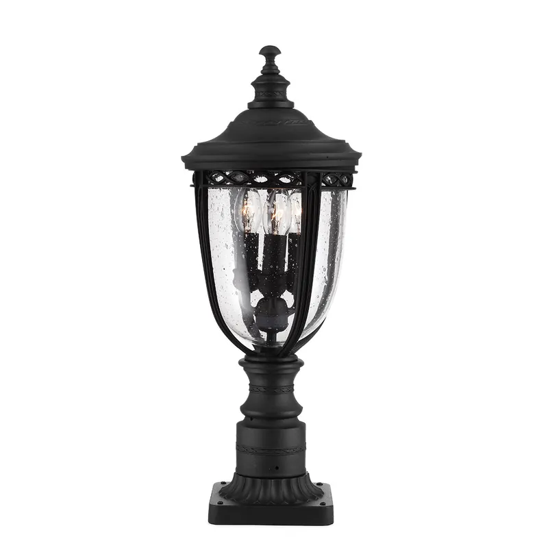 Prezzo Ridotto Lampioncino da giardino da terra medio in acciaio diffusore in vetro a 3 luci - 60W - IP44