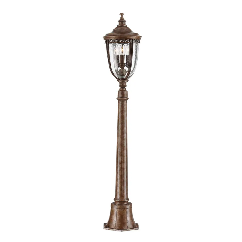 Promozione Esclusiva Lampione da terra medio in acciaio diffusore rustico in vetro a 3 luci - 60W - IP44