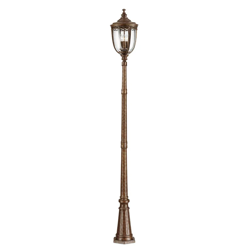 Prezzo Basso Lampione da terra alto in acciaio diffusore rustico in vetro a 3 luci - 60W - IP44