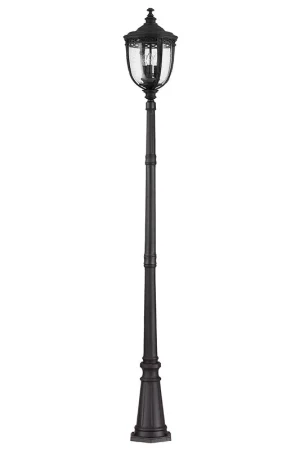 Promozione Lampione da terra alto in acciaio diffusore rustico in vetro a 3 luci - 60W - IP44