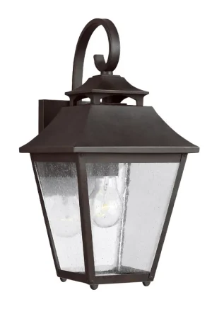 Ultimissimo Modello Lanterna da parete media in acciaio e diffusore rustico in vetro a 1 luce - 60W - IP44