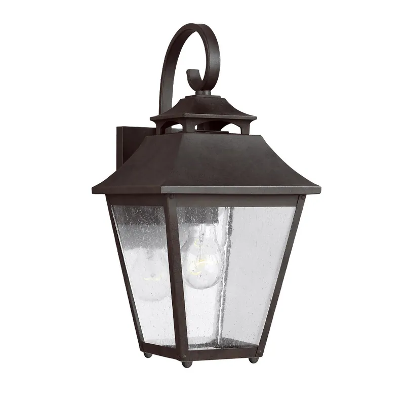 Ultimissimo Modello Lanterna da parete media in acciaio e diffusore rustico in vetro a 1 luce - 60W - IP44
