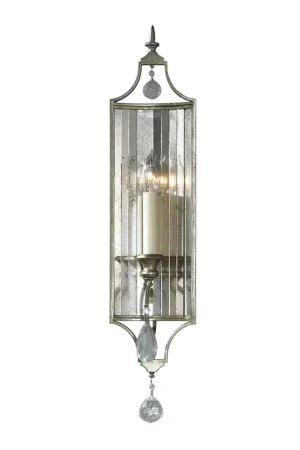Professionale Applique da parete classica in acciaio e cristallo con diffusore a 1 lampadina - 60W - IP20