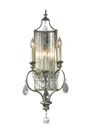 Pagamento Sicuro Applique da parete classica in acciaio e cristallo con diffusore a 3 lampadine - 60W - IP20