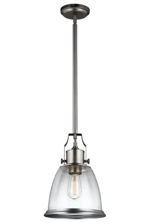 Lampada a sospensione in acciaio con diffusore medio in vetro a 1 luce - 75W - IP20 Offerta Del Giorno
