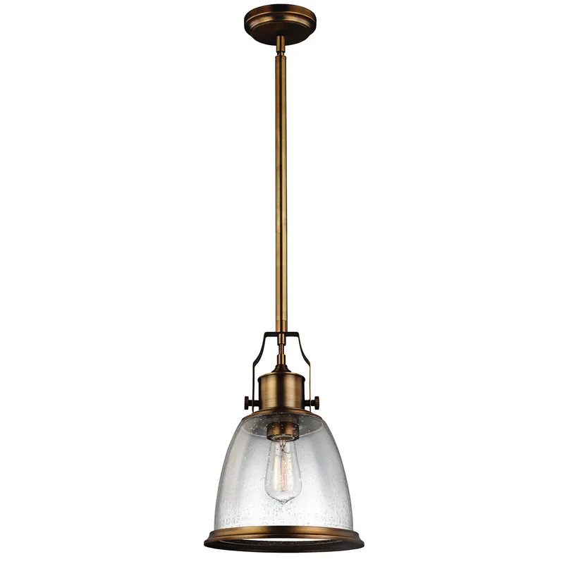 Prezzo Basso Lampada a sospensione in acciaio con diffusore medio in vetro a 1 luce - 75W - IP20