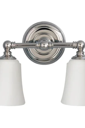 Lampada da parete in acciaio con 2 diffusori in vetro luce a LED G9 - 3W - IP44 Offerta