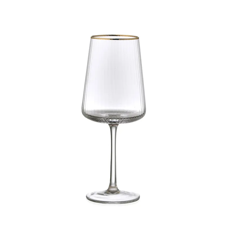 Pagamento Sicuro Set 6 pezzi calici per vino in vetro filo oro