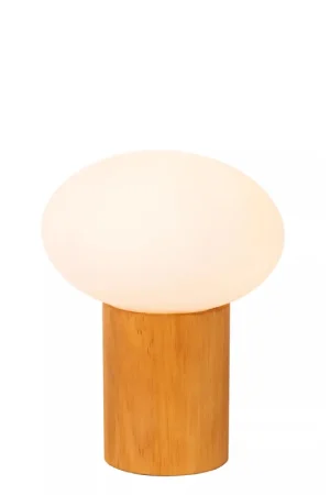 Acquista Ora Lampada da tavolo con base in legno e diffusore in vetro opalino - 60W - IP20