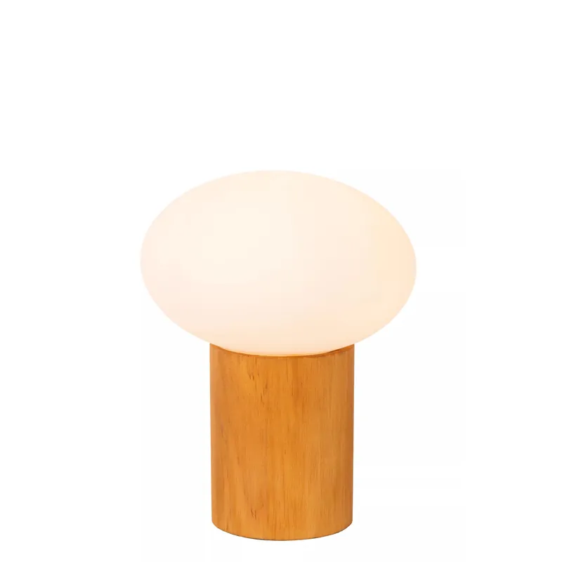 Acquista Ora Lampada da tavolo con base in legno e diffusore in vetro opalino - 60W - IP20