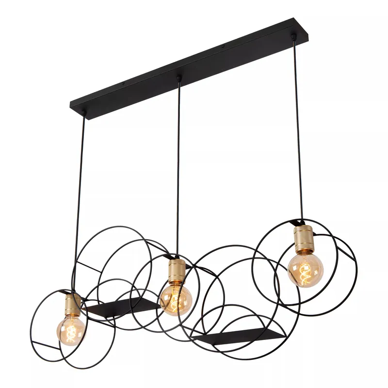 Ultime Pezzi Lampada a sospensione con struttura e diffusore in metallo con cerchi - 40W - IP20