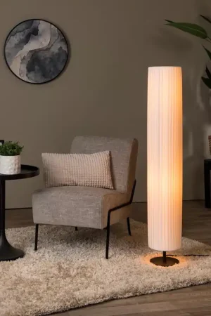 Ultime Pezzi Lampada da terra moderna in metallo con diffusore a cilindro in tessuto - 40W - IP20