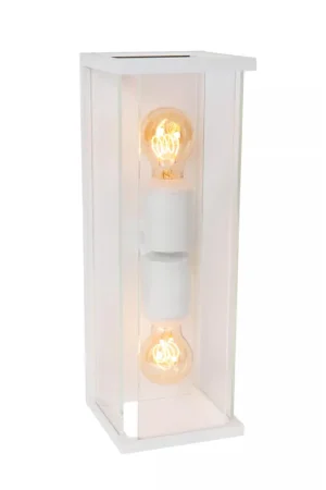 Applique da parete per esterni in metallo con doppio diffusore in vetro - 60W - IP54 Prezzo Scontato