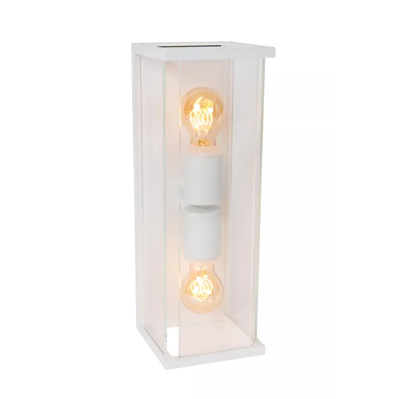 Applique da parete per esterni in metallo con doppio diffusore in vetro - 60W - IP54 Prezzo Scontato