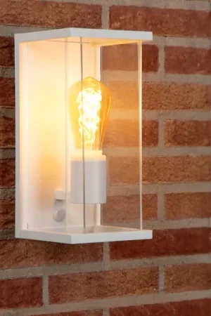Applique da parete per esterni con diffusore in vetro e sensore movimento - 60W - IP54 Offerta Limitata