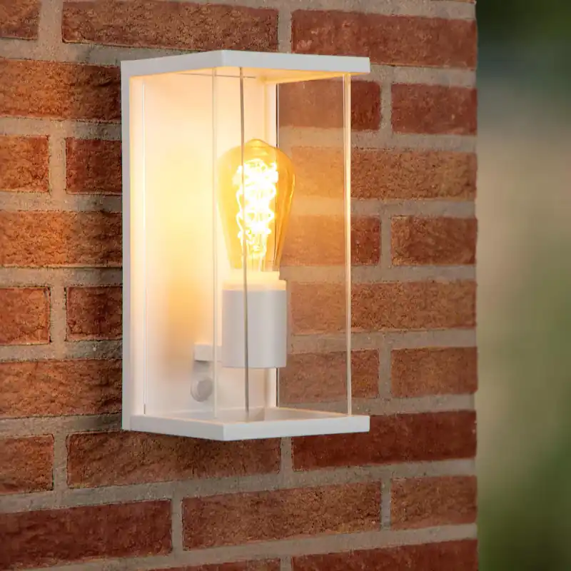 Applique da parete per esterni con diffusore in vetro e sensore movimento - 60W - IP54 Offerta Limitata